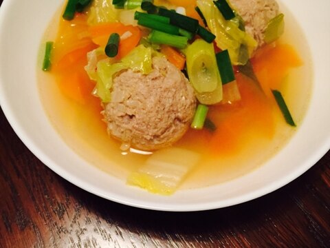簡単☆生姜でポカポカ肉団子スープ